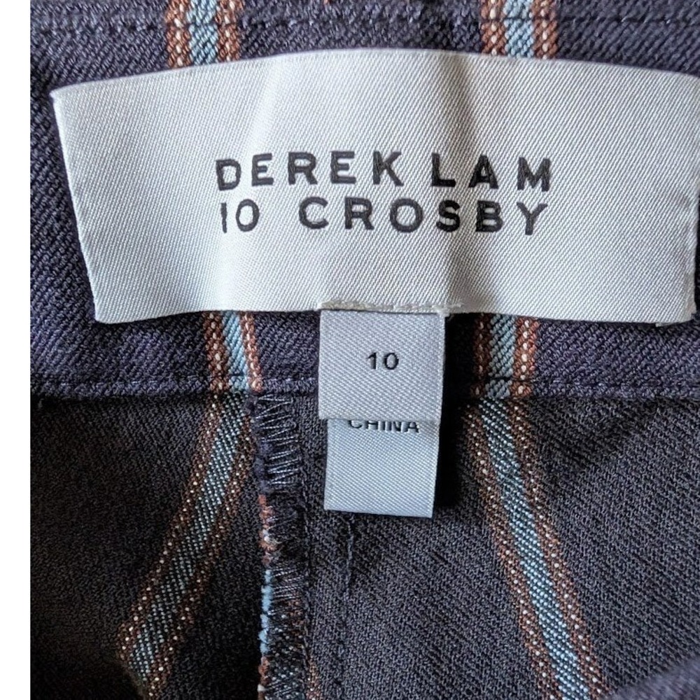 Derek Lam 10 Crosby Womens Navy Striped Braided Trim Flare Pants Size 10 - Picture 5 of 7